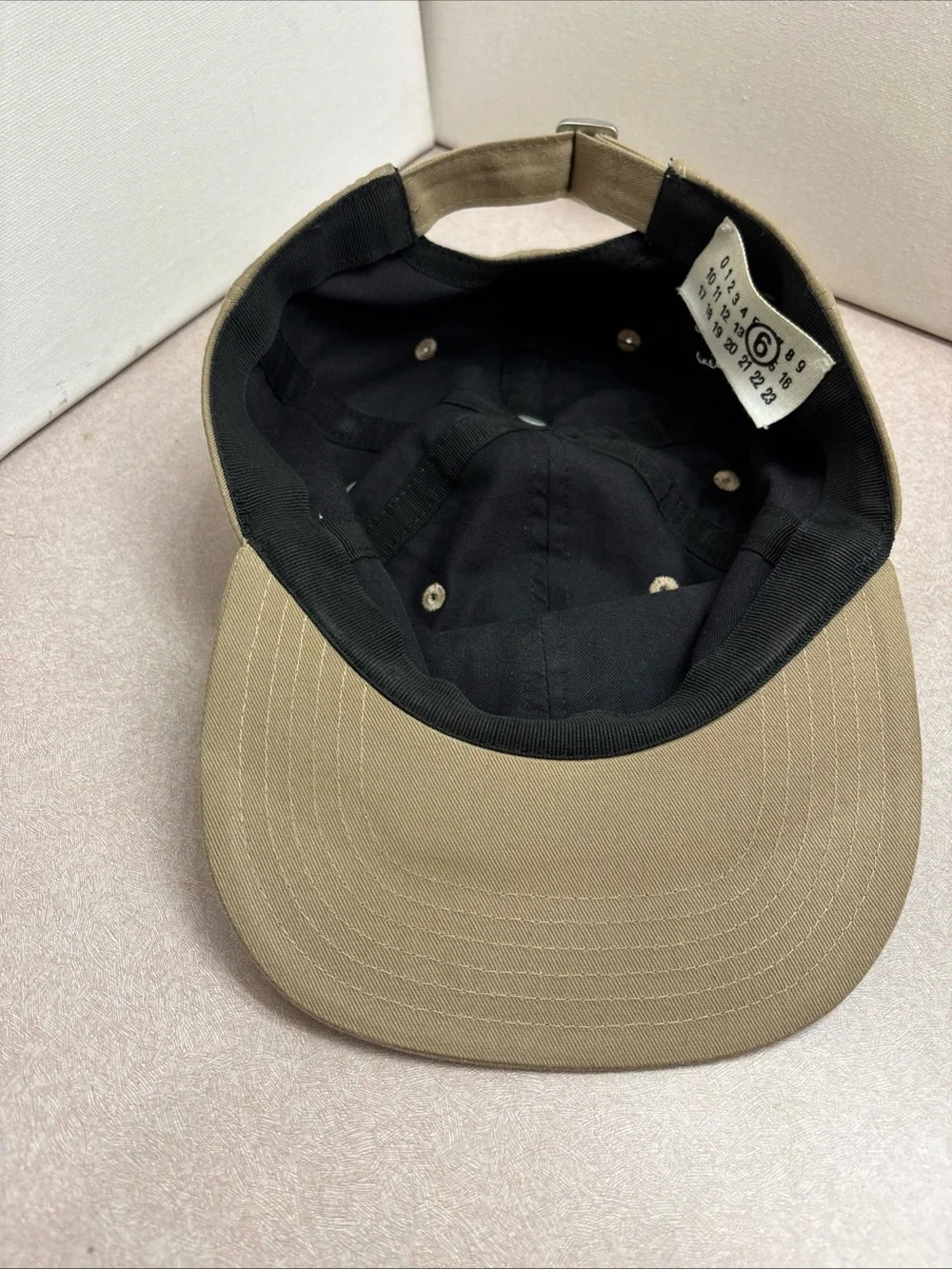 Maison Margiela MM6 Numerical Hat Baseball Cap Beige Strapback Streetwear